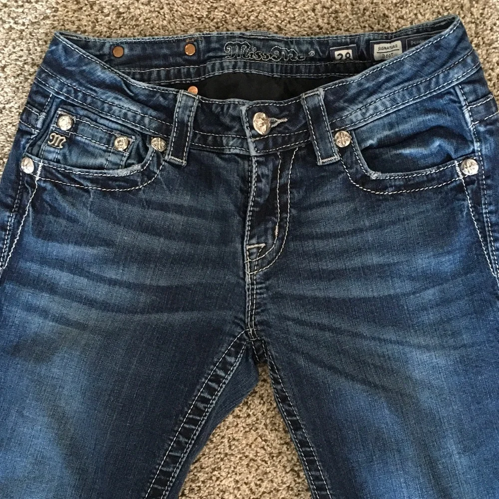 Miss Me Dark Blue Sequin Boot Cut Jeans - Picture 4 of 5